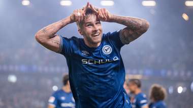  Joel Grodowski of Bielefeld celebrates